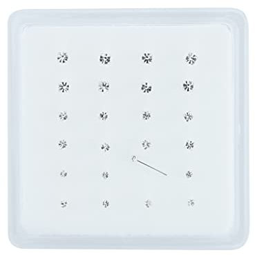 SILVER ROCK JEWELLERY Lot de 24 piercings de nez en argent sterling 925 massif transparent, 3 tailles 1,5 mm/1,8 mm/2,5 mm, Argent sterling, 0,02 kg