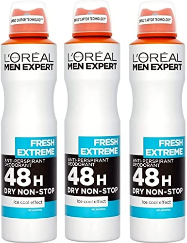 L'Oreal Men Expert Fresh Extreme Gents Deodorant Body Spray 250ml 3 Pack