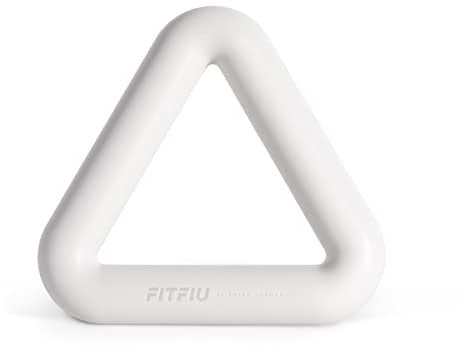 Fitfiu Fitness Triangular Kettlebell - 3,2kg Kettlebell mit ergonomischem Stahlgriff aus weißem, weichem Silikon für Kraft- und Cardioeinheiten Shapes Collection