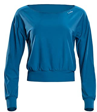 WINSHAPE Damen Functional Light And Soft Cropped Long Sleeve Top Ls003ls Yoga-Shirt, Teal-green, M EU