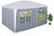Relaxdays Laterales Carpa 3x4m Set de 2, Impermeables, Cerramientos con Cierre de Contacto, Poliéster, Azul y Blanco, 200 x 400 x 0.1 cm