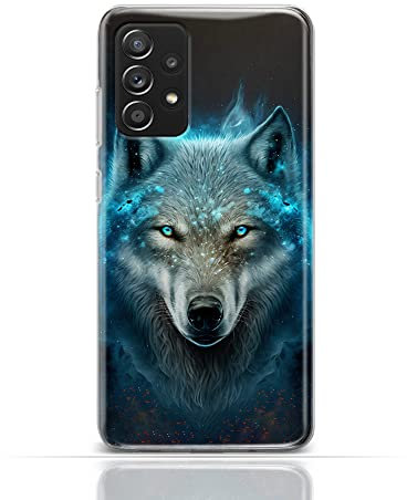 CoverHeld Hülle für iPhone 7 Handyhülle Schutzhülle aus Silikon TPU Softcase mit Motiv 3485 Wolf Portrait leuchtender Blauer Rauch