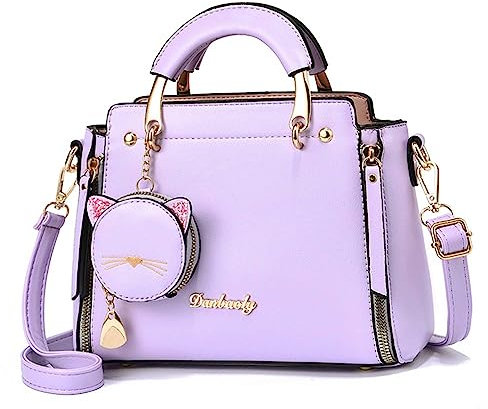 FGJKKK Geldbörsen und Handtaschen für Frauen Damen Mode PU Leder Top Griff Satchel Schultertaschen Kleine Totes Crossbody Taschen, Violett