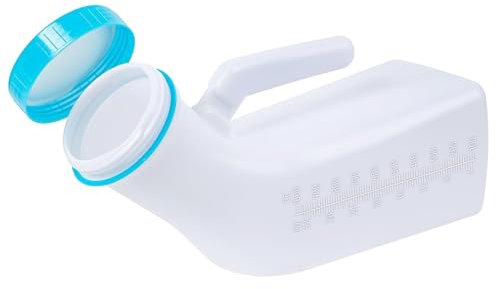 testyu Urinflasche Unisex, 1000ML Tragbare Unisex Urinalflasche mit Deckel für Auto Reise Unisex Männer Frauen Kinder Kinder Auto Stau (Weiß-1000ML)