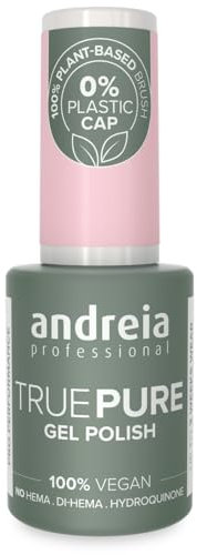 Andreia Professional Hema Free Gel Polish - TRUE PURE 21 Free and 100% Vegan for Sensitive Nails - Semi-Permanent UV LED Soak Off Gel Nail Varnish - Colour T07 Baby Pink 10.5ml
