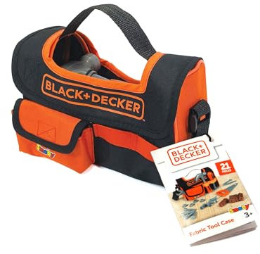 Smoby - Black+Decker - Caisse à Outils Tissu - Jouet Bricolage Enfant - 4 Outils et Accessoires Divers - A Partir de 3 Ans