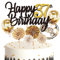 Feelairy Tortendeko Happy Birthday Gold Kuchendeko 37. Geburtstag Frau, Kuchen Topper Happy 37th Birthday, Cake Topper 37. Geburtstag Ballons Konfetti für Geburtstagstorte Deko 37 Jahre Frauen Männer