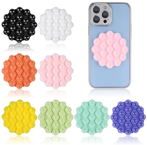 Hejo 8PCS Silicone Suction Cup Phone Case Mount, Suction Phone Mount, Multipurpose Phone Suction Pad for All iPhone and Android Cellphones, Mobile Phone holders for Selfies and Videos