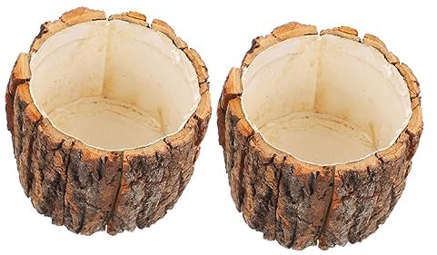 SUPVOX 2 Pièces Pot de Fleur Interieur Pot Plante intérieur déco Jardin Pot de Fleurs Original décoration Jardin Naturel Pot de Plantation Cactus conteneur de Fleurs Seau à Fleurs en Bois