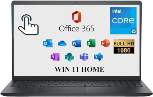DELL Inspiron 15 3000 3520 - Ordenador portátil empresarial con pantalla táctil FHD de 15.6 pulgadas, Intel de 4 núcleos i5-1155G7, con Microsoft Office 365, 12G, 512GB, teclado numérico, Wi-Fi