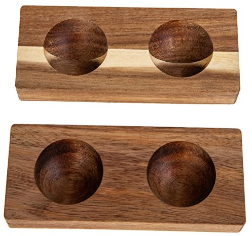 ABOOFAN 2pcs Wooden Egg Tray Fridge Containers Chicken Egg Tray Wood Pallets Egg Storage for Fresh Egg Square Serving Tray Egg Storage Container Pint Glass Brown Child Eggs Devil
