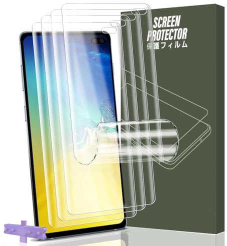 Gelaasso 4 Stück Schutzfolie für Samsung Galaxy S10 Plus [Nicht-Glas], Vollständige Abdeckung Flexibilität TPU Folie, HD Klar Displayfolie für Samsung Galaxy S10 Plus Schutzfolie