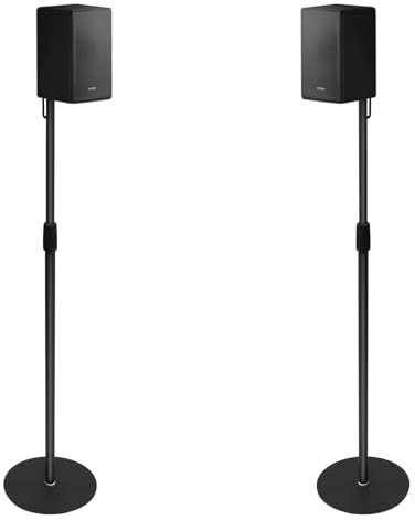 Speaker Stand Floor Pair 2Pack, Compatible with Samsung Sony, Height Adjustable 29in to 55in for Speakers up to 5kg/11lb, Speaker Stands with Universal Compatibility by Gekufa