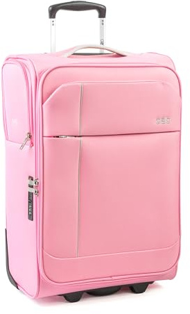 A2B Leichter Koffer – Softshell-Gepäck mit 8 Spinnrädern, ideal für Reisen, Kreuzfahrten, Züge, Hotelaufenthalte, Aufenthalte, Villen und Ferien im Ferienhaus, Pink/Hellgrau, S, Gepäck mit weichen