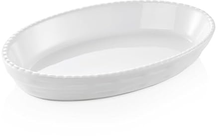 8x Backform oval 32 x 19,5 x 5 cm weiß, Porzellan