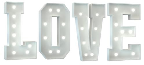 TQQEPOOL LED Letter Lights Sign,Large LOVE/BABY Marquee Light Up Letters Sign,Decorative Led Light Up Letter For Anniversary Wedding Baby Shower Party(LOVE White,4FT)