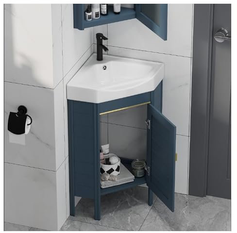 YVZYLXH Waschbecken Waschtisch Badezimmer, Eckwaschbecken Keramik,waschtisch stehend,Badezimmer unterschrank waschbecken,waschbeckenunterschrank schmal,badezimmermöbel(43x80cm)