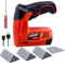 Pistola de grapadora eléctrica con pistola de grapado 3650 y grapadora, pistola de grapado para madera, artesanía, carpintería, decoración, bricolaje, 4 V, 2 en 1, clavo con batería de 3/16 pulgadas