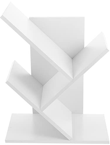 Holz-Bücherregal mit Baum-Design, Aufbewahrungsregal für Bücher und Kleinigkeiten, originelles Bücherregal mit einzigartiger Baumform, organisieren Sie Ihre Buchsammlung mit Stil