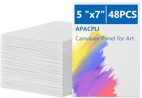 APACALI 48 Stück Leinwand zum Bemalen, 13x18cm Kleine Malkarton, Baumwolle Leinwände zum Malen, Gemälde auf Leinwand, Canvas Panels für Acrylfarbe, Ölfarbe