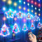 SOARFLY Lichterkette Weihnachten Fenster Lichterkettenvorhang Fenster Weihnachtsdeko mit 8 Modi Fernbedienung, 3M 120 LED Weihnachtsbeleuchtung Lichterkette für Weihnachten Deko, Bunt