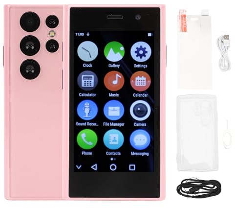 ciciglow XS24Pro 4G small-Smartphone, 3-Zoll-Display, 2 GB RAM + 16 GB ROM, Dual-SIM-Handy, 1950 MAh 2 MP + 6 MP Kamera, Studenten-Taschenhandy für Android 9.0 (Rosa)