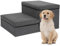 Dog Stairs with Storage 2 Steps Foldable 2-in-1 Pet Stairs Extra Wide Pet Ramp Pet Ladder Pet Steps for Small to Large Dogs Cats, Dark Grey