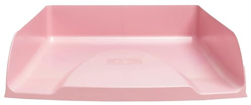 Exacompta - Réf. 11171D - 1 corbeille à courrier Combo Styli Autentik - pour documents au format A4+ - dim 34 x 25 x 6,5 cm - porte étiquette - peut contenir 500 feuilles - rose candy
