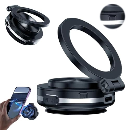 deternuity Maggrip Pro 360 2.0, soporte magnético giratorio de 360° para teléfono móvil, potente soporte magnético para teléfono móvil (negro)