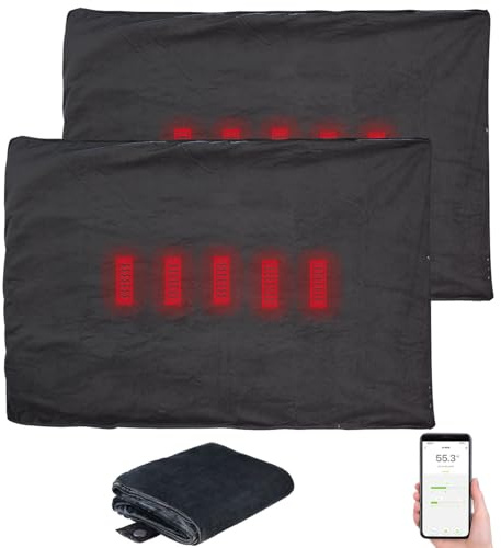 Wilson Gabor USB Heizdecke: 2er-Set Decke mit IR-Heizelement, Bluetooth, App, bis 65°C, 180x135 cm (Heiz Decke, Heizdecke Bluetooth, Kfz)