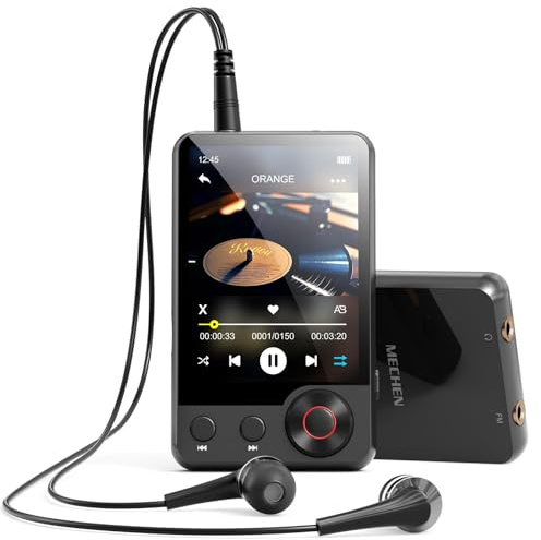 MECHEN 128GB MP3 Player mit Bluetooth 5.3, Dual Audio | 2,4 Zoll Touchscreen, Suchfunktion Verfügbar, Scrollrad, Video, FM Radio, Recorder