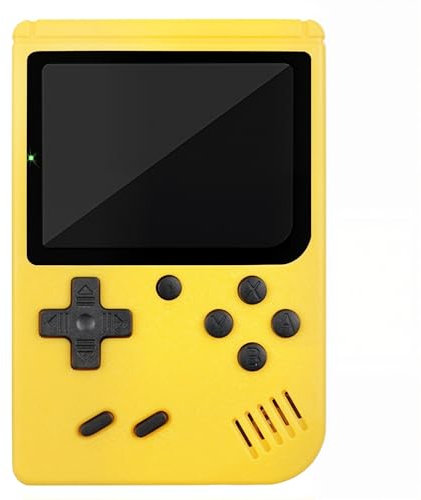 NHQZ Consola de Juego Arcade Portátil,Mini Consola de Juego Retro,500 Juegos Clásicos,para Dos Jugadores,con Mando Portátil y Salida AV,Pantalla de 3.0 Pulgadas,para Niños y Adultos (Amarillo)