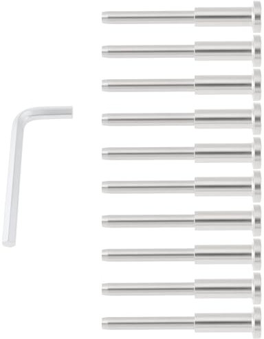 SG Store 10Pcs 1/8 Inch Invisible Cable Railing Hardware 316 Stainless Steel Cable Fence Connection Rod for Wood Metal Post Wire Railing Silver