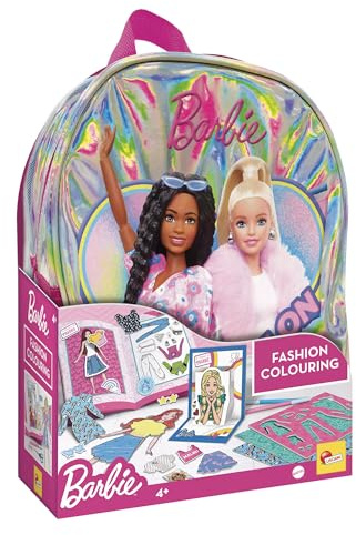 Lisciani - Barbie Mal-Rucksack - Kreativset mit Filzstiften, Stickern und Nähheft - Künstlerische Aktivitäten für Mädchen ab 4 Jahren - Feinmotorik - Ohne Bildschirm - Stylisten-Geschenk.