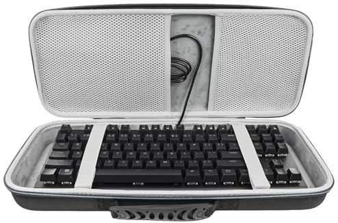 YIIWAY TKL Tenkeyless 80% 87 Key Keyboard Case, Hard Travel Case Compatible with Razer BlackWidow V3 Tenkeyless/Huntsman V3 Pro Tenkeyless/Ornata V3 Tenkeyless, Case Only - Black YC85004