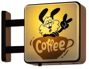 Kaffee Neon Schild, Retro Café Schild, Magnetische Miniaturszene Kühlschrankmagnet, Für Restaurant Bar Küche Coffeehouse Eingang(B)