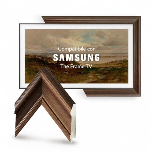 Design Decorativo Artigianale Kyoto Brown per Samsung Frame TV, Hisense CanvasTV, TCL NXTFrame e TV in Stile LG Gallery (Fits 2021-2025 Frame TV, 55'')
