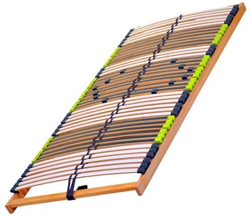 DaMi 7-Zonen Lattenrost Relax NV 140x200cm I mit 6 Härtestufen, Made in Germany, Buche & Birke, 42 Federholzeisten, Bett Lattenrahmen zur Selbstmontage, Bettrost extrem hochwertig & stabil