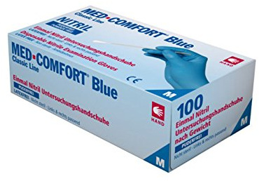 1000 blaue Nitrilhandschuhe Blue Comfort, puderfrei, Einweghandschuhe, Einmalhandschuhe, OP-Handschuhe, Large