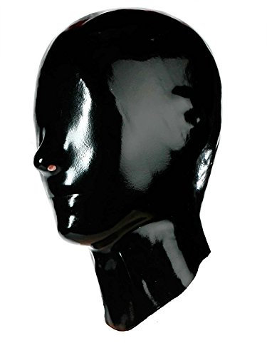 Fetisso - 1110 - geschlossene Latexmaske, Latex Maske - geschlossen Gummimaske Latexhaube Gesichtsmaske Vollmaske Latex Maske, Farbe:Black, Größe:L