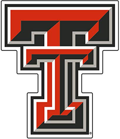 Craftique NCAA Texas Tech Rot Raiders Premium Vinyl Aufkleber, TT Decal (3''4''6''12''18''), 12