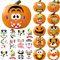 JOYIN 20 stück verschiedene kürbis dekorieren bastelset aufkleber in 12 designs halloween party supplies trick or treat party favors (26cm x 17cm)