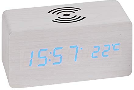 Atlanta LED Wecker mit Induktiv Ladestation für Smartphones - 1129-0