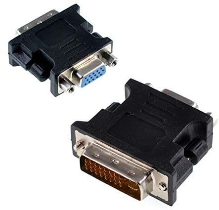 Oiyagai 2 Piezas de Conector Adaptador DVI-I Macho a VGA Hembra, DVI 24+5 Negro a VGA para Monitor
