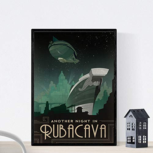 Nacnic Vintage Poster. Vintage Rubacava Poster. A3 Größe mit Rahmen