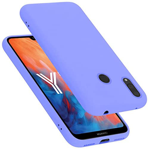 Cadorabo Hülle kompatibel mit Huawei Y7 2019 / Y7 Prime 2019 Hülle Silikon Handyhülle für Y7 2019 / Y7 Prime 2019 Case aus flüssigem Silikon- Kratzfeste dünne TPU Schutzhülle - Liquid HELL LILA