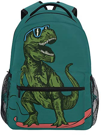 Children's Backpack, Schoolbag Funny Skateboard Dinosaur Large Capacity Students Bookbag Rucksack Knapsack for Boys Girls Adults Teen