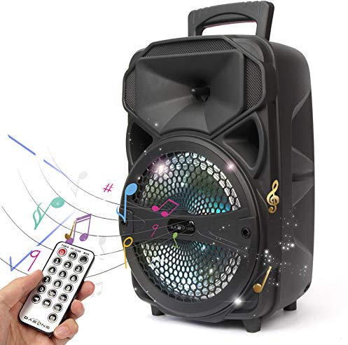 Karaoke Machine Portable PA Speaker System 8 Bluetooth Wireless Speakers with LED Light, Rechargeable Battery, Supports USB/TF/FM/AUX-IN, Ideal for Party, BBQ, Meeting, Wedding, Church, School