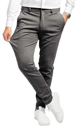 Performance Pants Herren Dunkelgrau (Größe 34W/32L) - Stilvolle Chino Hose Stretch - Anzughose Stretch - Modische Praktische Männer Hosen für Business & Freizeit - Bequeme Stoffhose Herren
