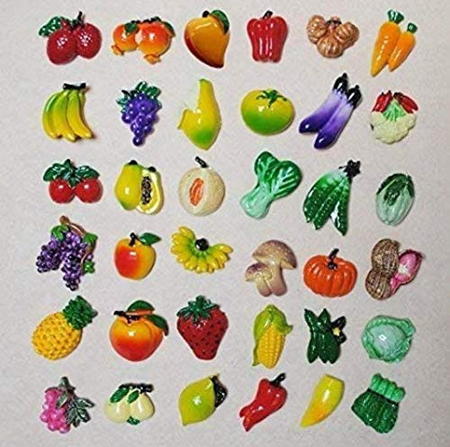 20 PCS Fruit/Vegetable Fridge Magnet Lovely Decoration Board Magnetic Stickers Ornament (20 PCS, random style)